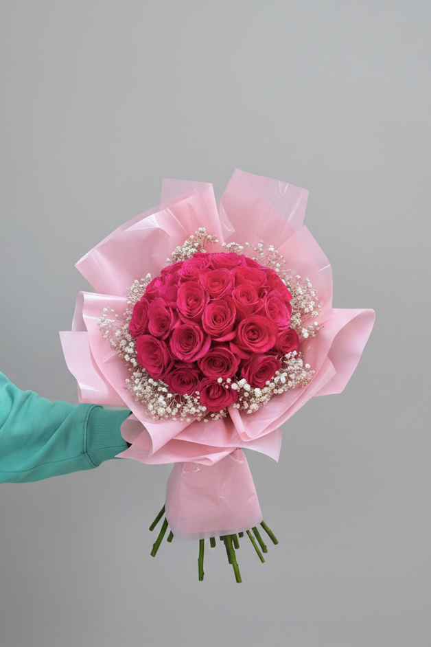 Baby’s breath & Roses