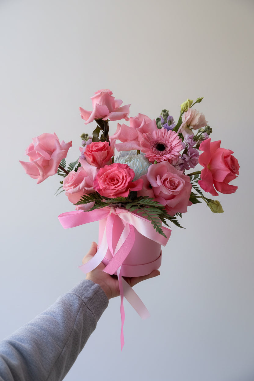 Pink Hat Box Roses