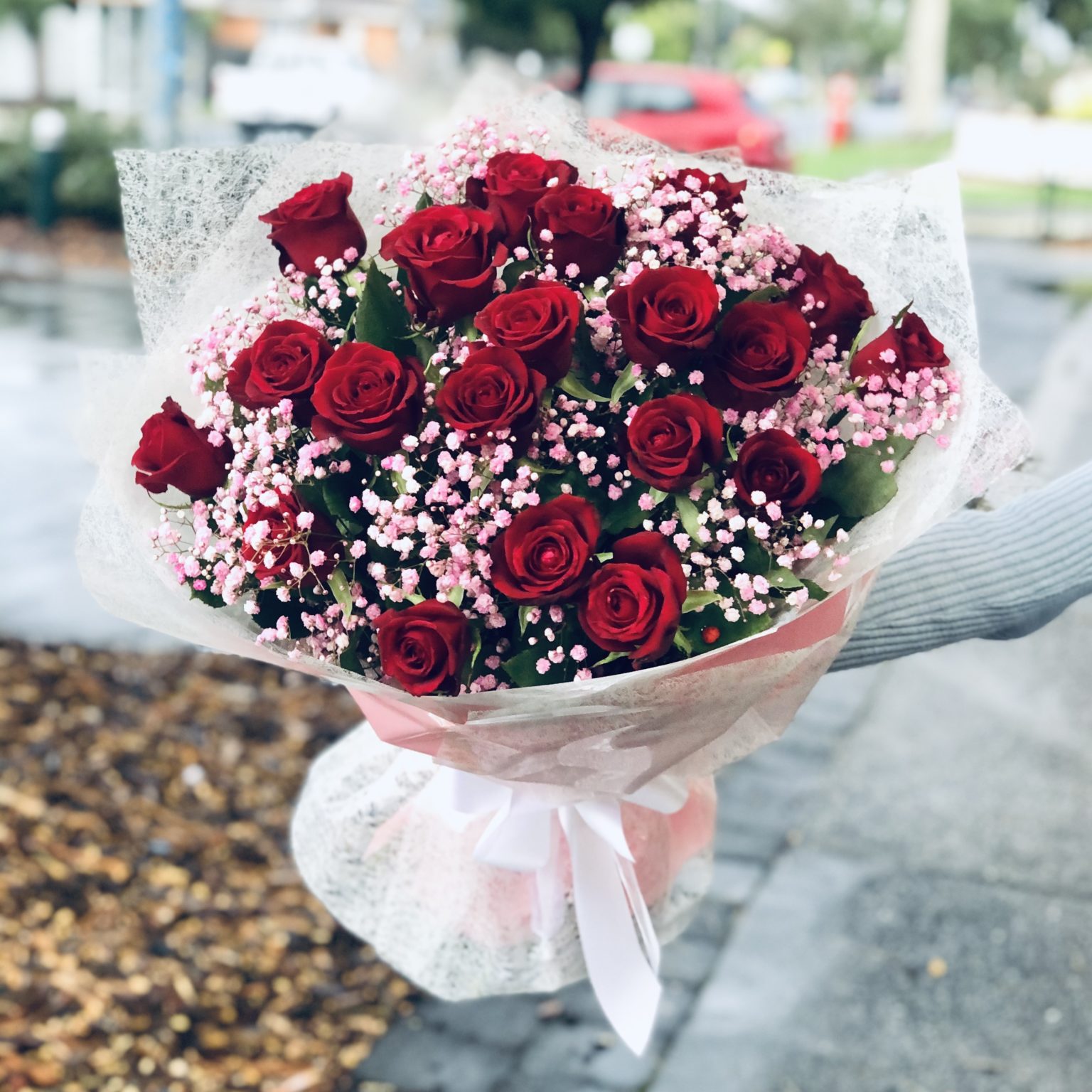 Pink Baby’s breath & Roses - Floral Affairs Flower delivery to Albanvale