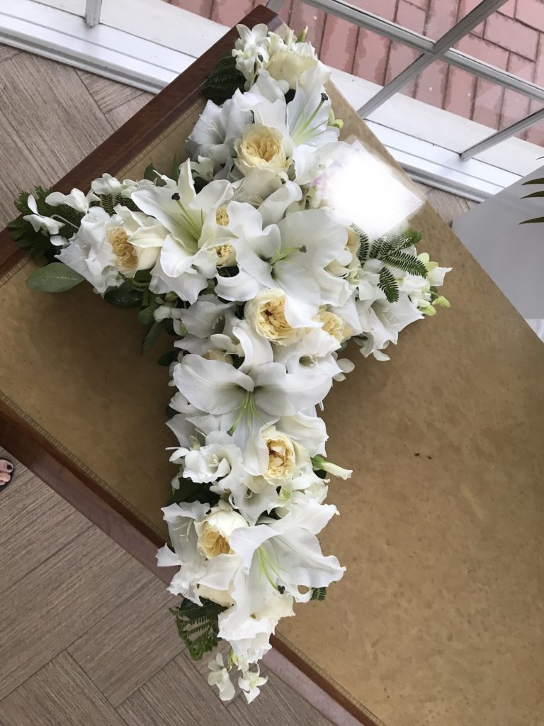 Cross Funeral Wreath Floral Affairs funeral flowers Deer Park