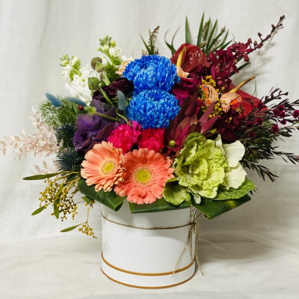 Hat Box Arrangement Floral Affairs Hat Box Flowers Delivered Melbourne